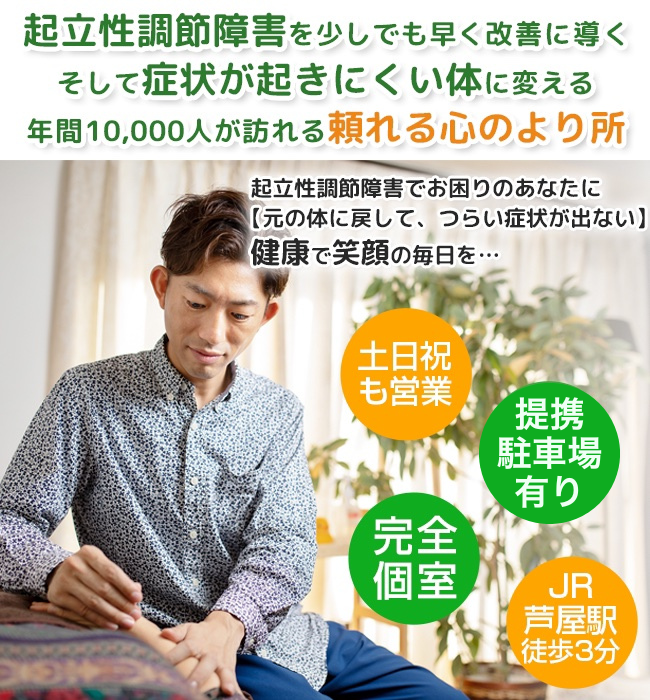 芦屋の鍼灸院なら肩こり、めまい、自律神経失調症、不妊の施術に特化した安積鍼灸院